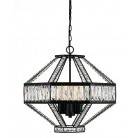 Telbix-Zofio 5LT Pendant 5x25wE27max Oiled Bronze / Clear Crystal
